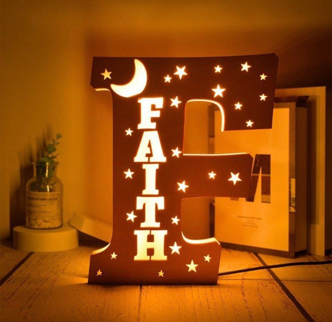 Personalized Wooden Letter Night Light With Name