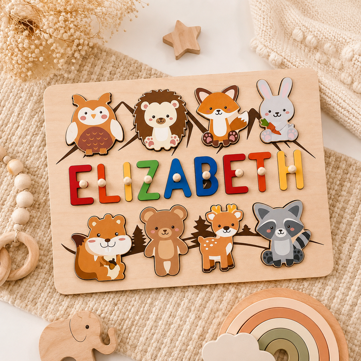 Personalized Wooden Name Puzzle for Toddlers Woodemon