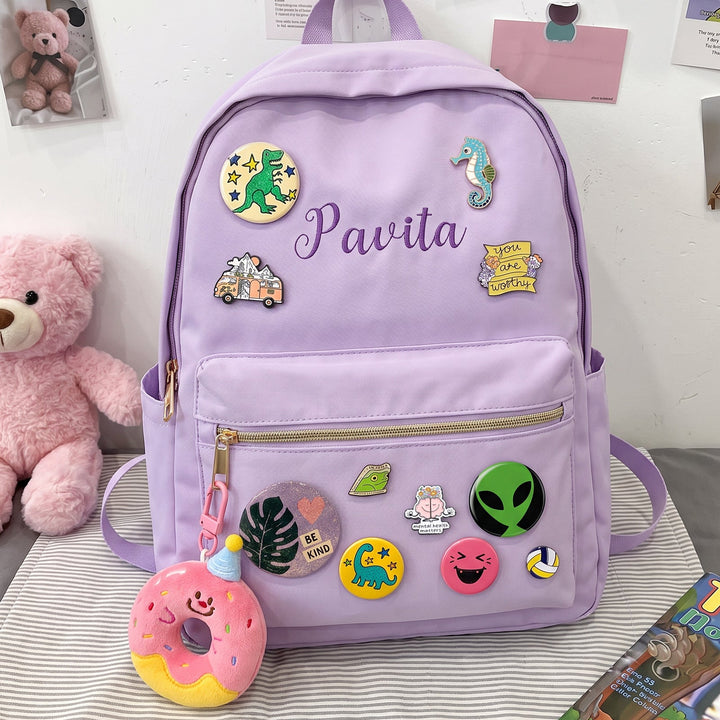 Personalized Badges Backpack with Embroidered Name sokidsun