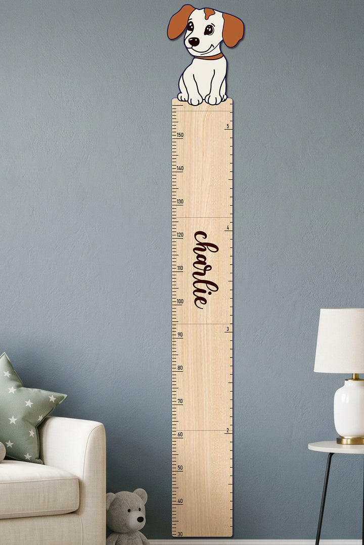Personalized Wooden Little Puppy Growth Chart for Kids