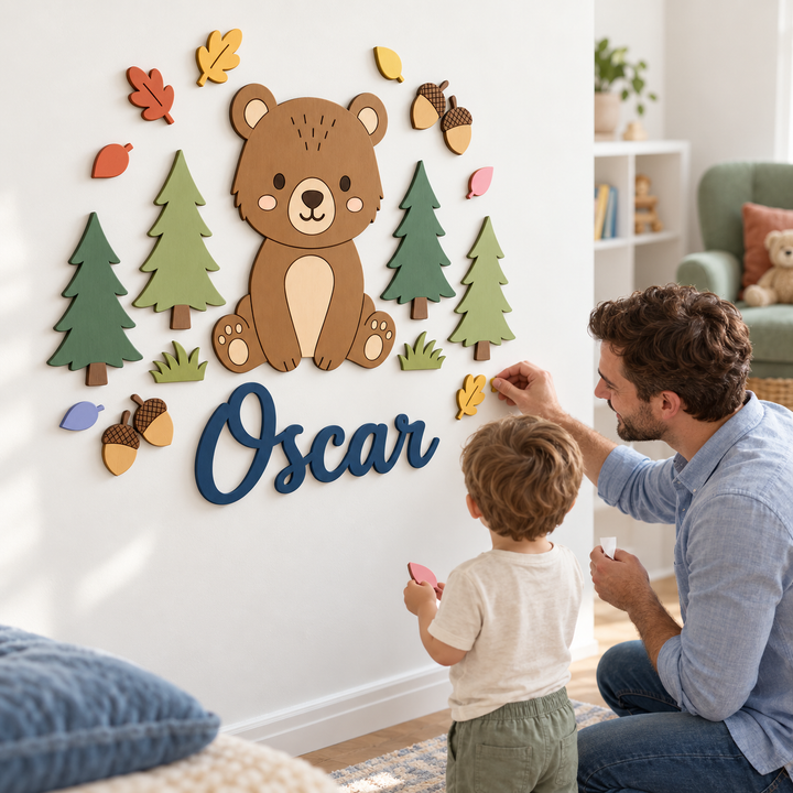 Personalized Wooden Nursery Name Sign Woodemon