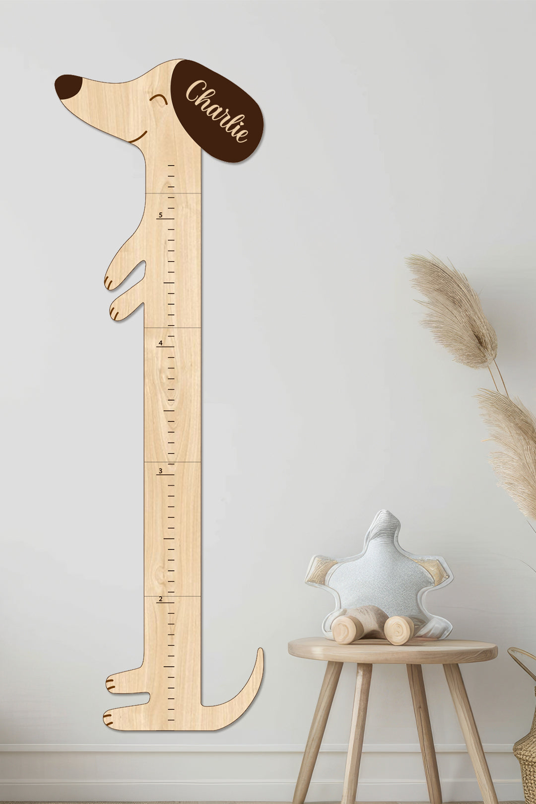 Personalized Wooden Puppy Height Growth Chart