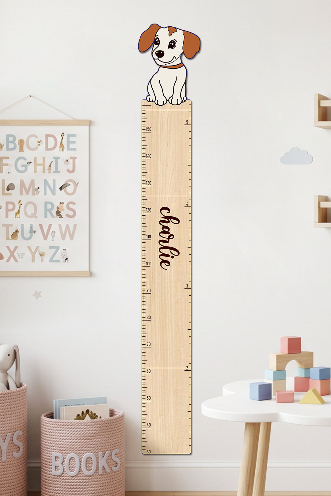 Personalized Wooden Little Puppy Growth Chart for Kids