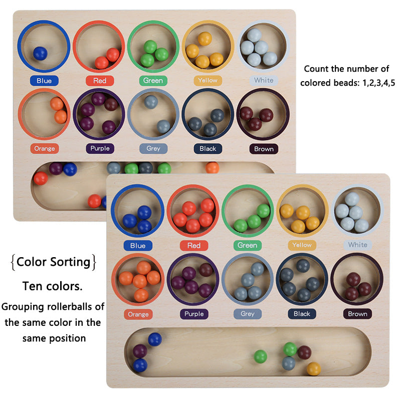 Baby Wooden Clip Beads Color Assortment Counting Boards