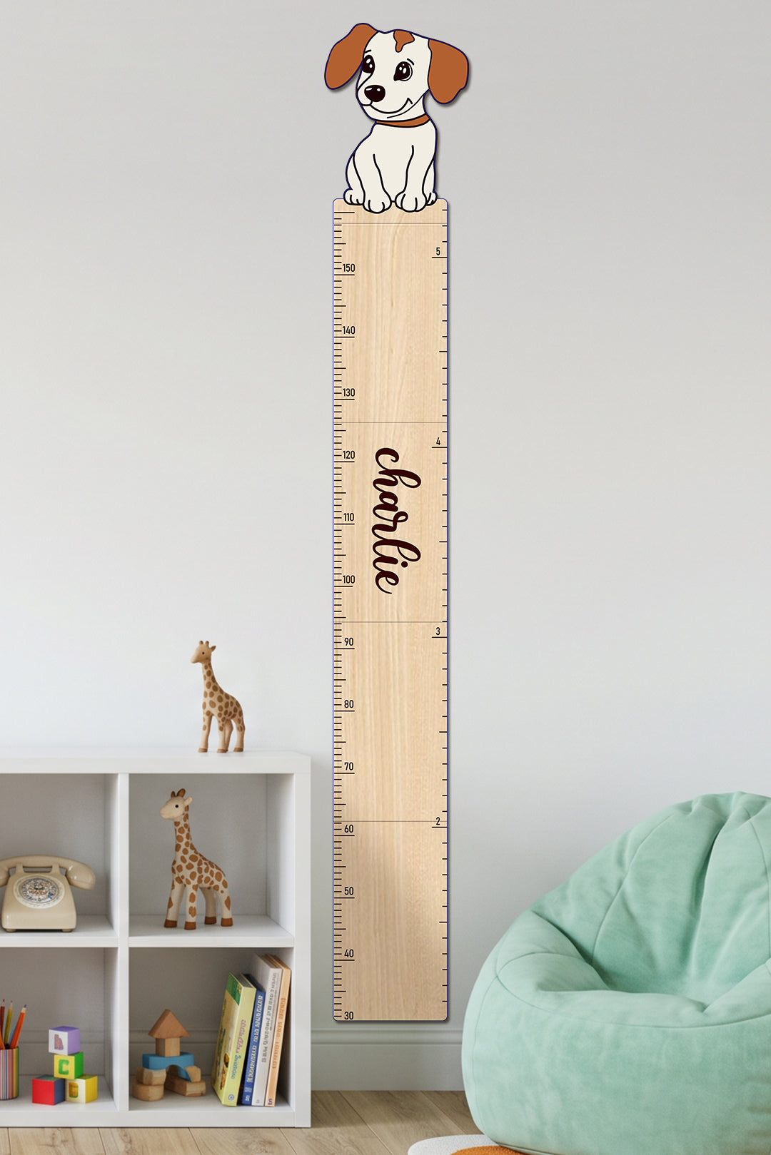 Personalized Wooden Little Puppy Growth Chart for Kids