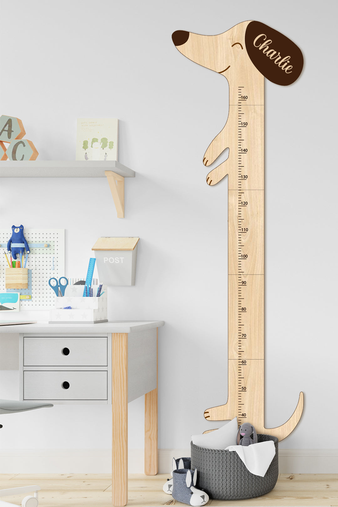 Personalized Wooden Puppy Height Growth Chart