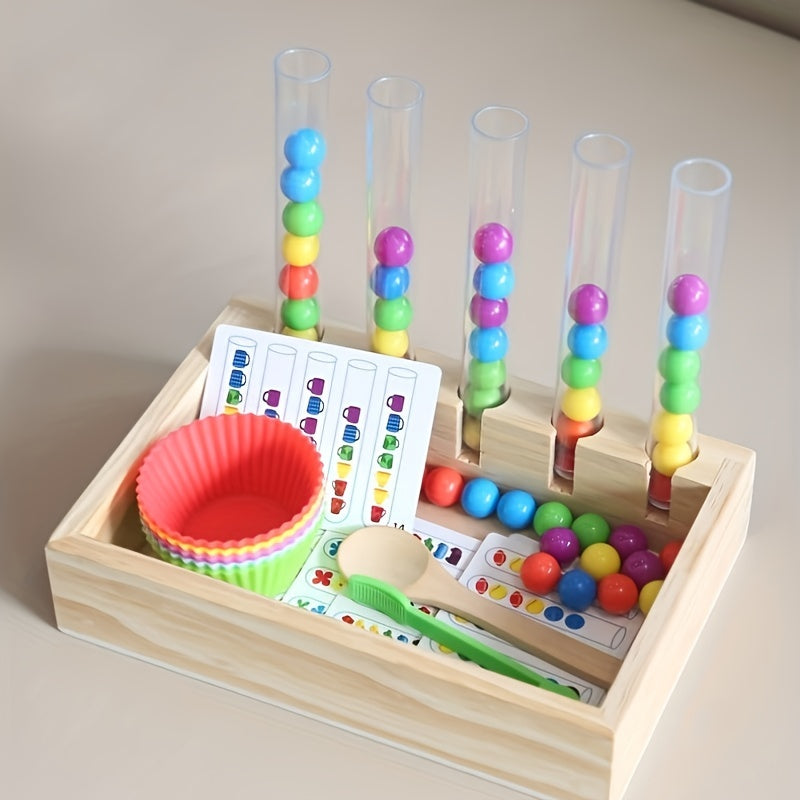 Montessori Early Education Clip Toys Test Tube Clip Colour Beads