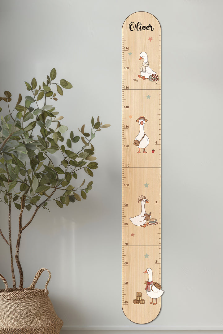 Personalized Wooden Goose Growth Chart with DIY Decor for Kids