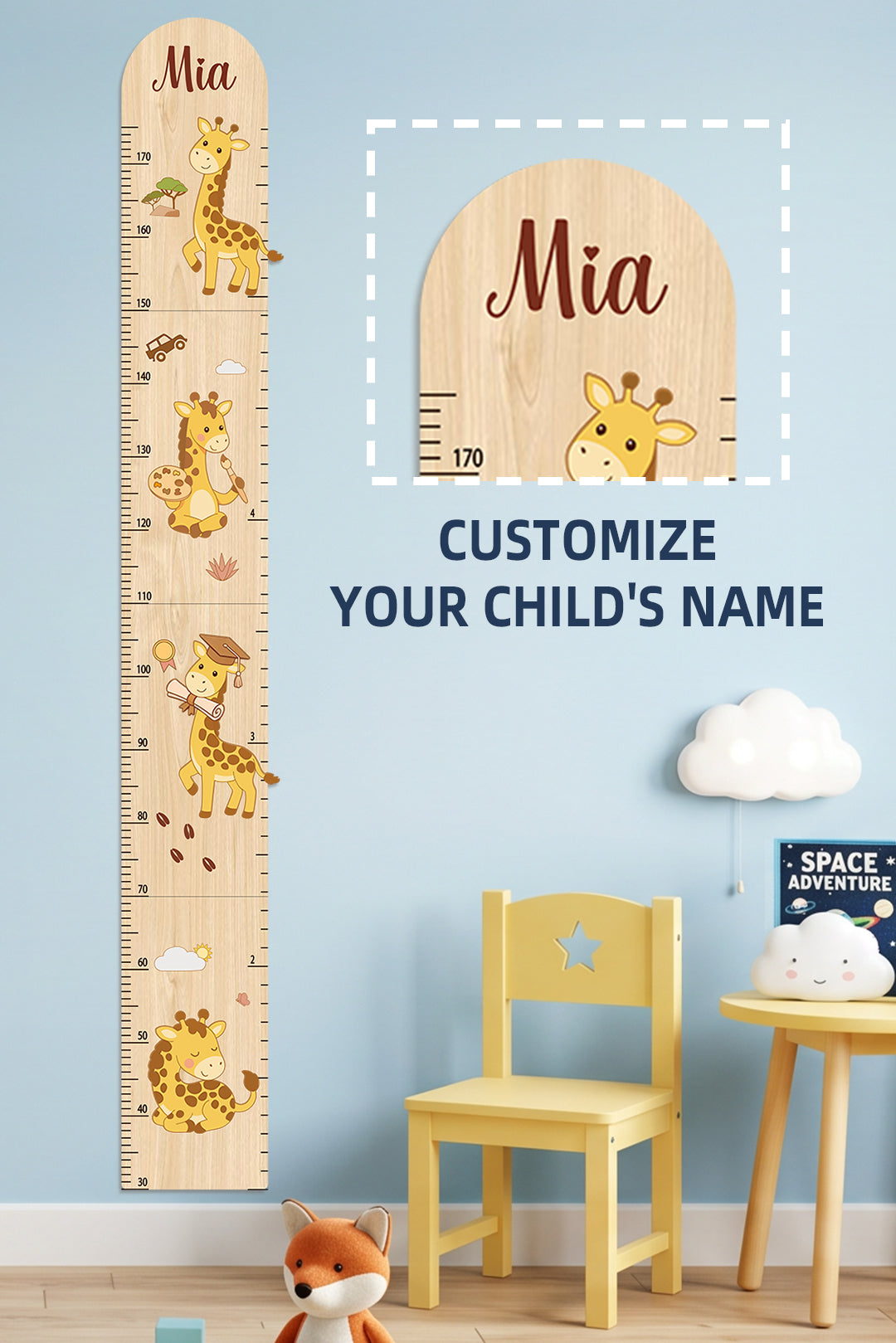 Personalized Wooden Giraffe DIY Growth Chart
