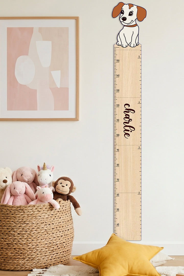 Personalized Wooden Little Puppy Growth Chart for Kids