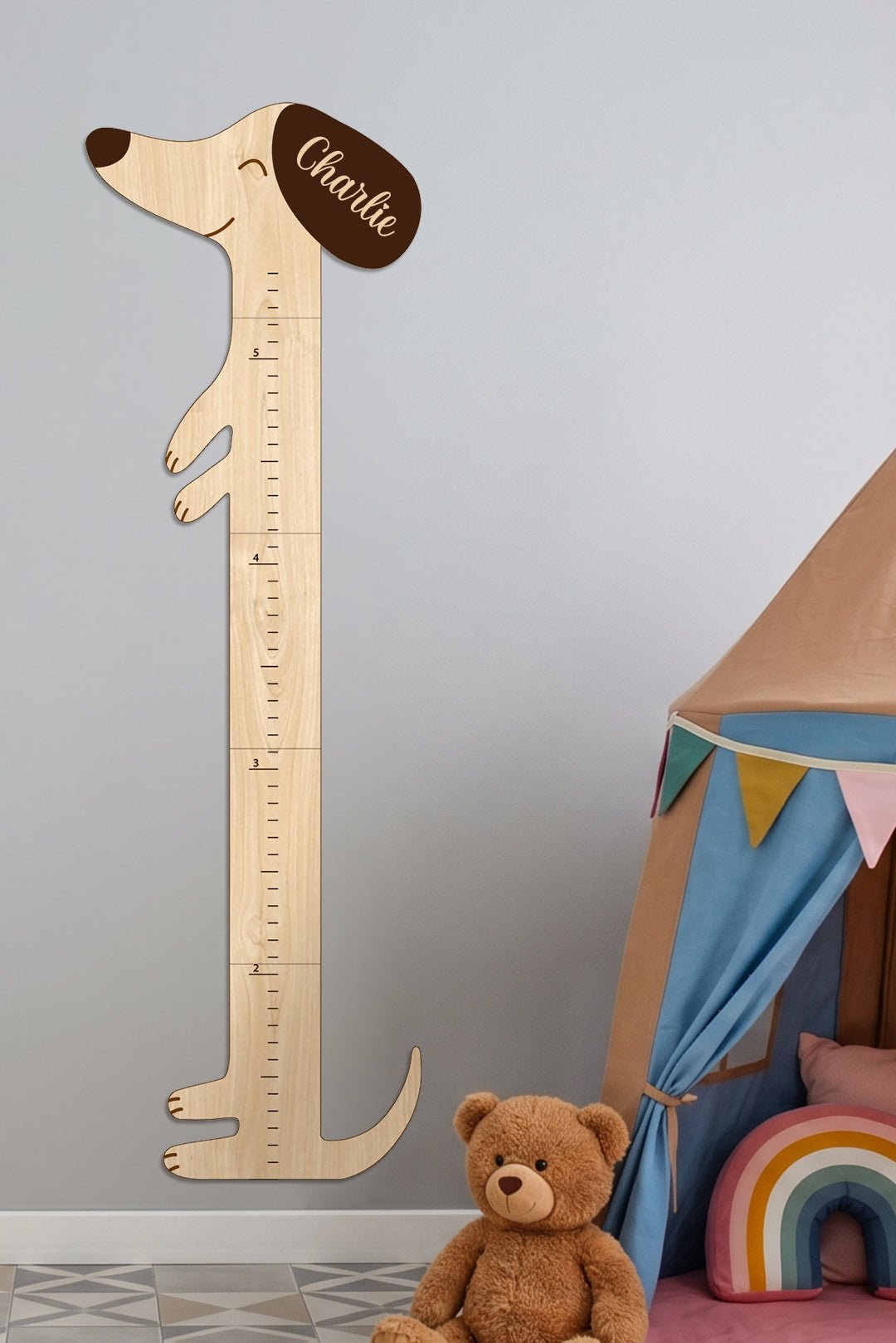 Personalized Wooden Puppy Height Growth Chart
