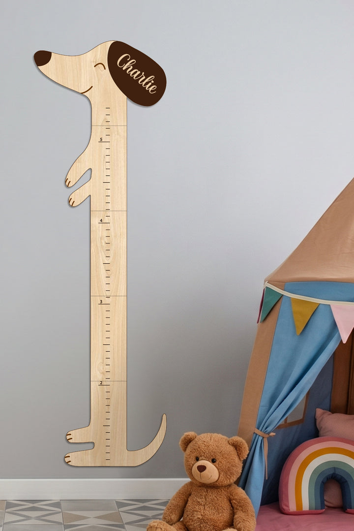 Personalized Wooden Puppy Height Growth Chart