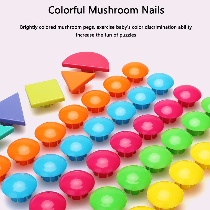 DIY educational toys large particles mushroom nail puzzle