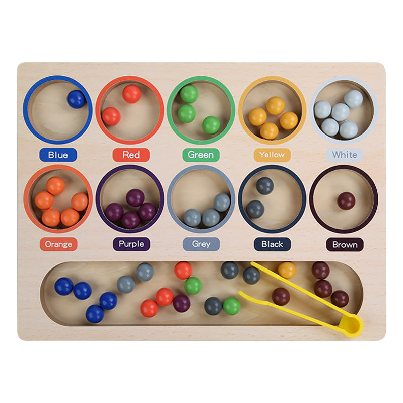 Baby Wooden Clip Beads Color Assortment Counting Boards