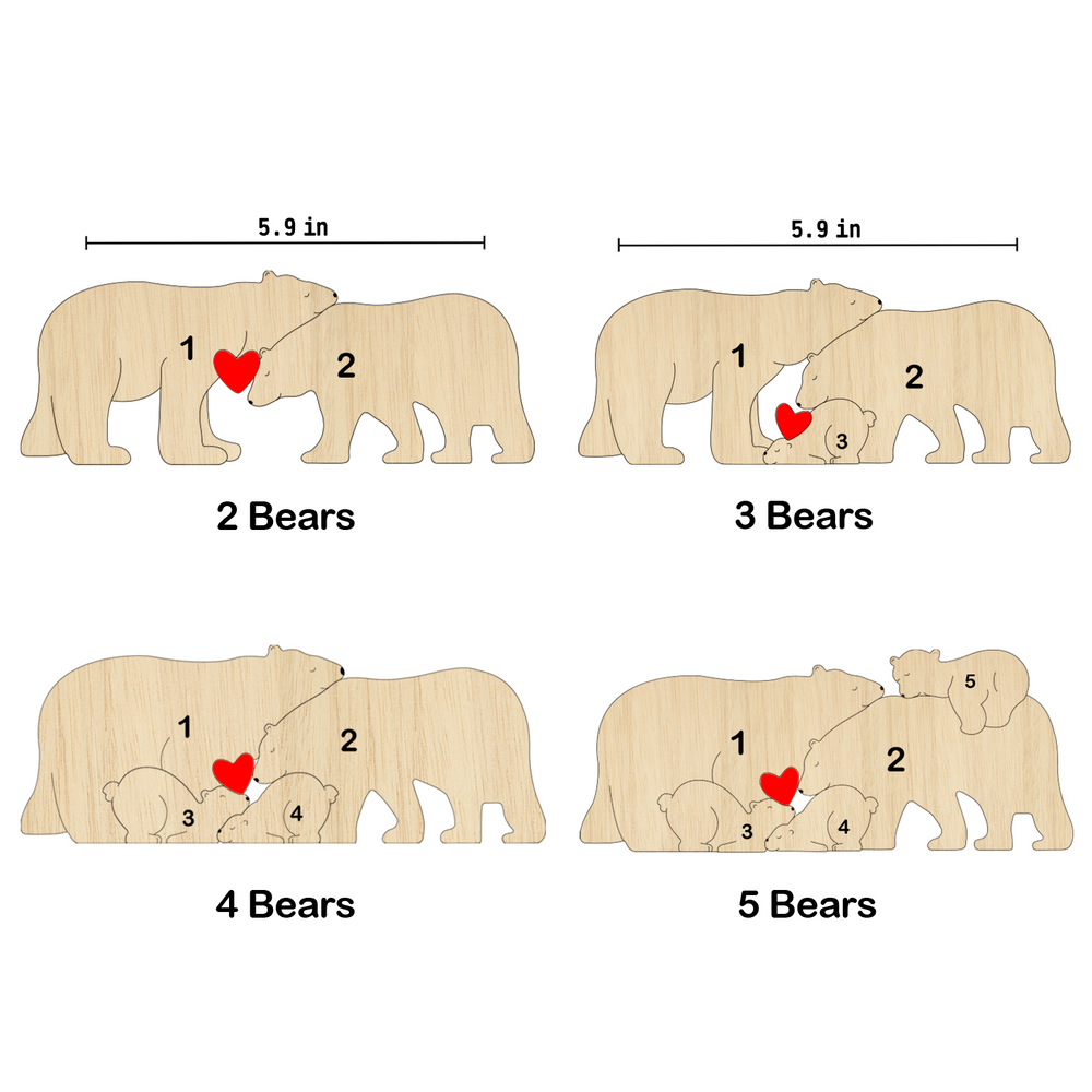 Personalized Family Name Puzzle Decor - Polar Bears
