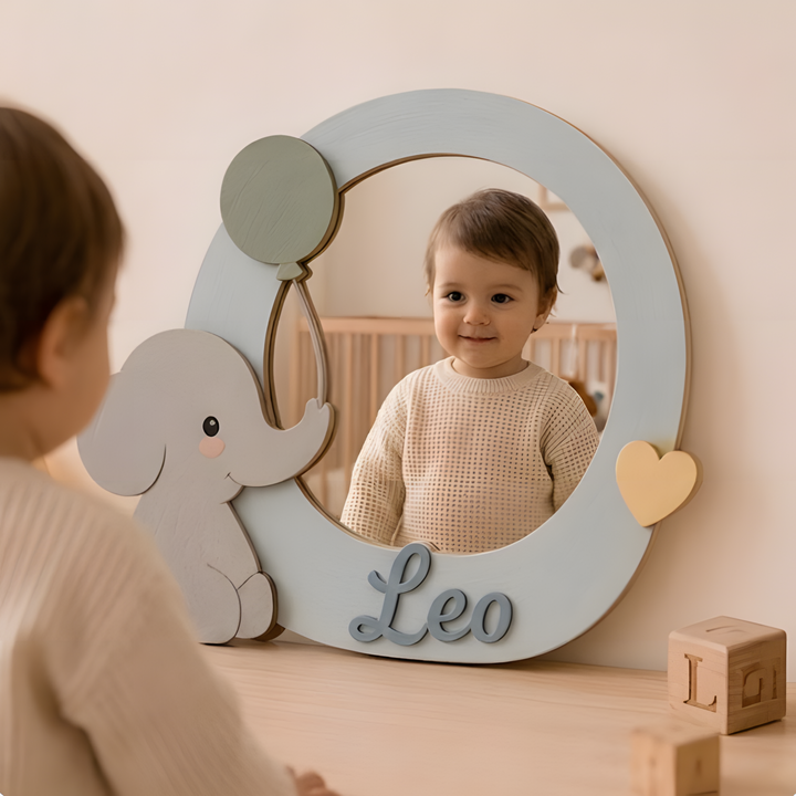 Personalized Animal Nursery Mirror for Baby Woodemon