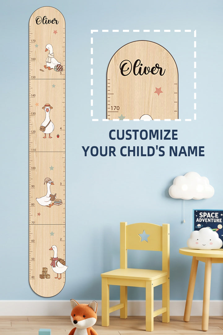 Personalized Wooden Goose Growth Chart with DIY Decor for Kids