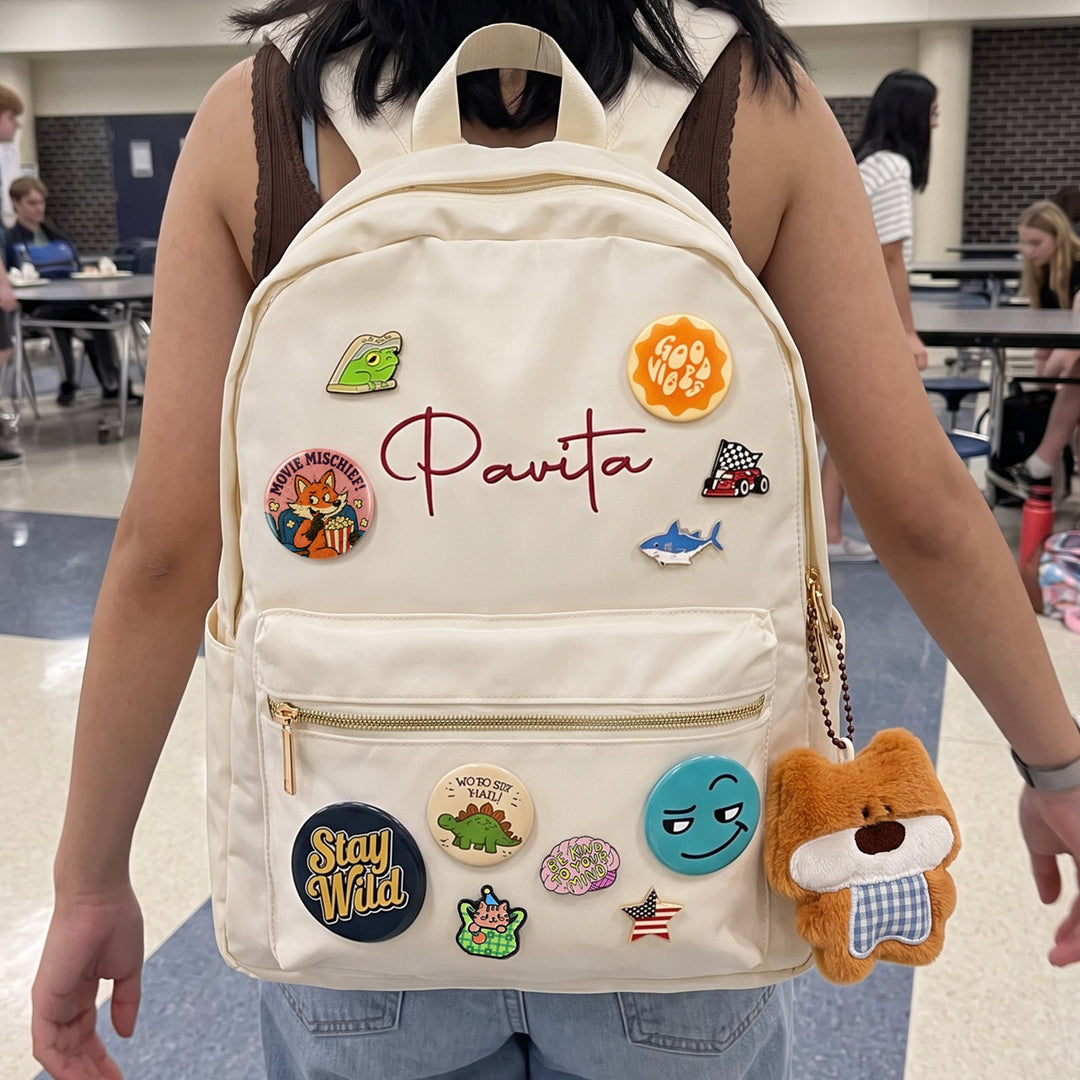 Personalized Badges Backpack with Embroidered Name sokidsun