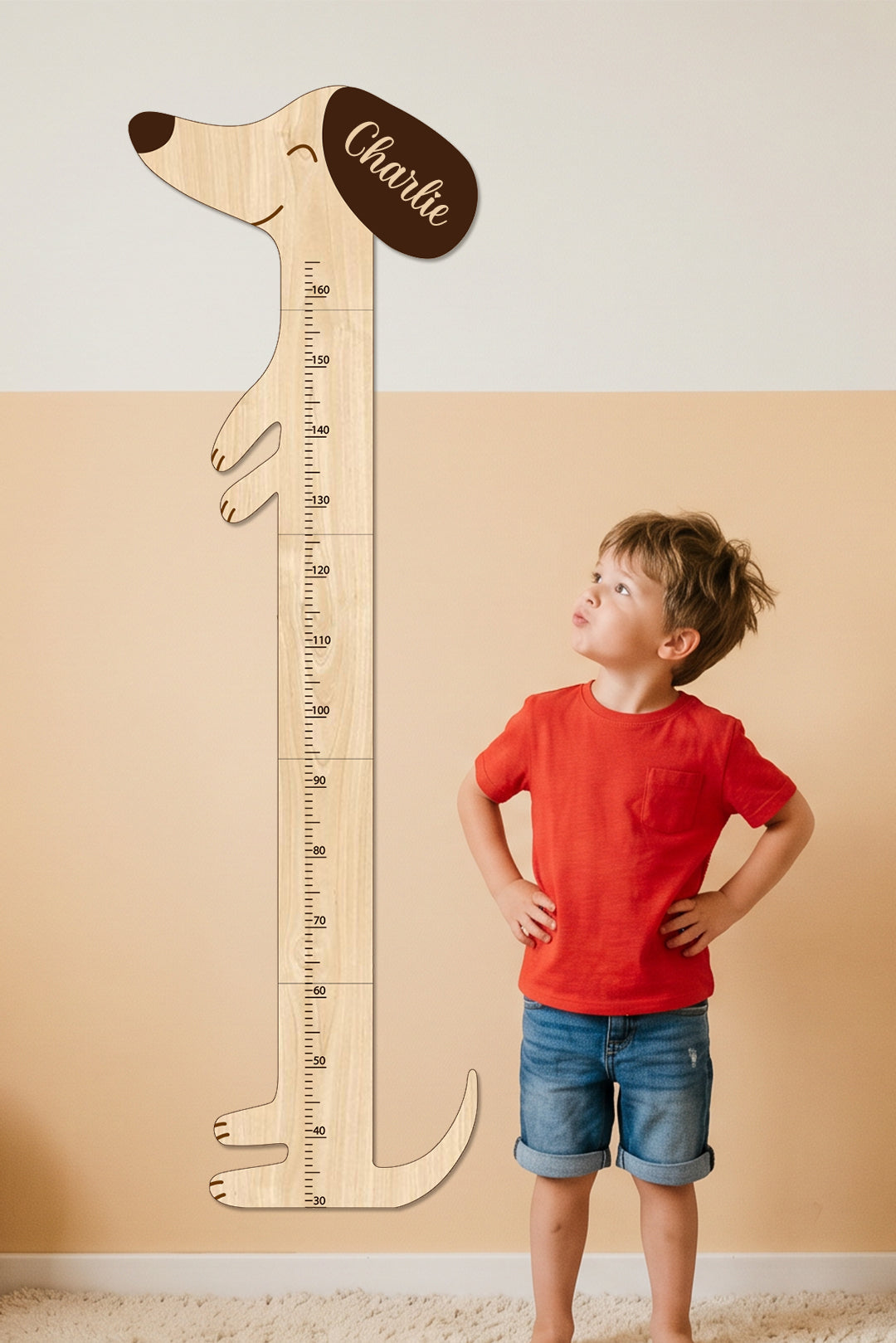 Personalized Wooden Puppy Height Growth Chart