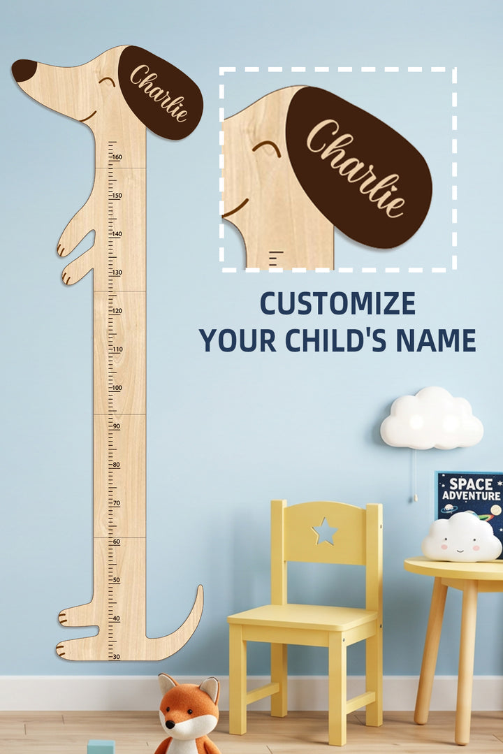 Personalized Wooden Puppy Height Growth Chart