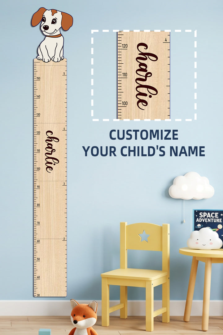 Personalized Wooden Little Puppy Growth Chart for Kids