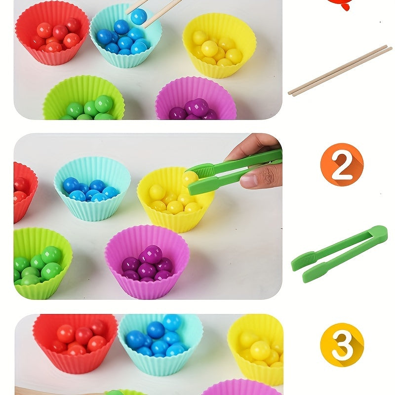 Montessori Early Education Clip Toys Test Tube Clip Colour Beads