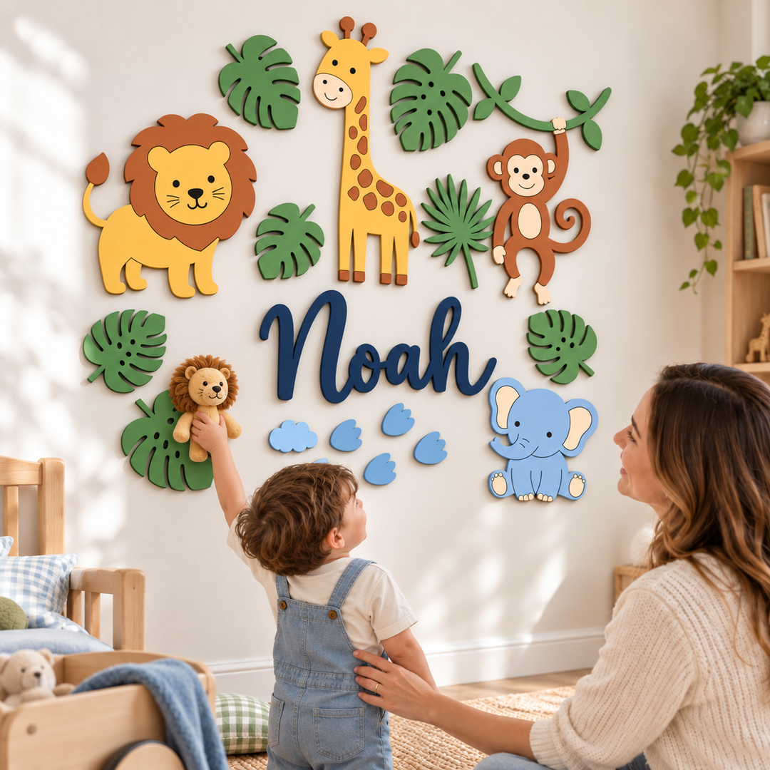 Personalized Wooden Nursery Name Sign Woodemon