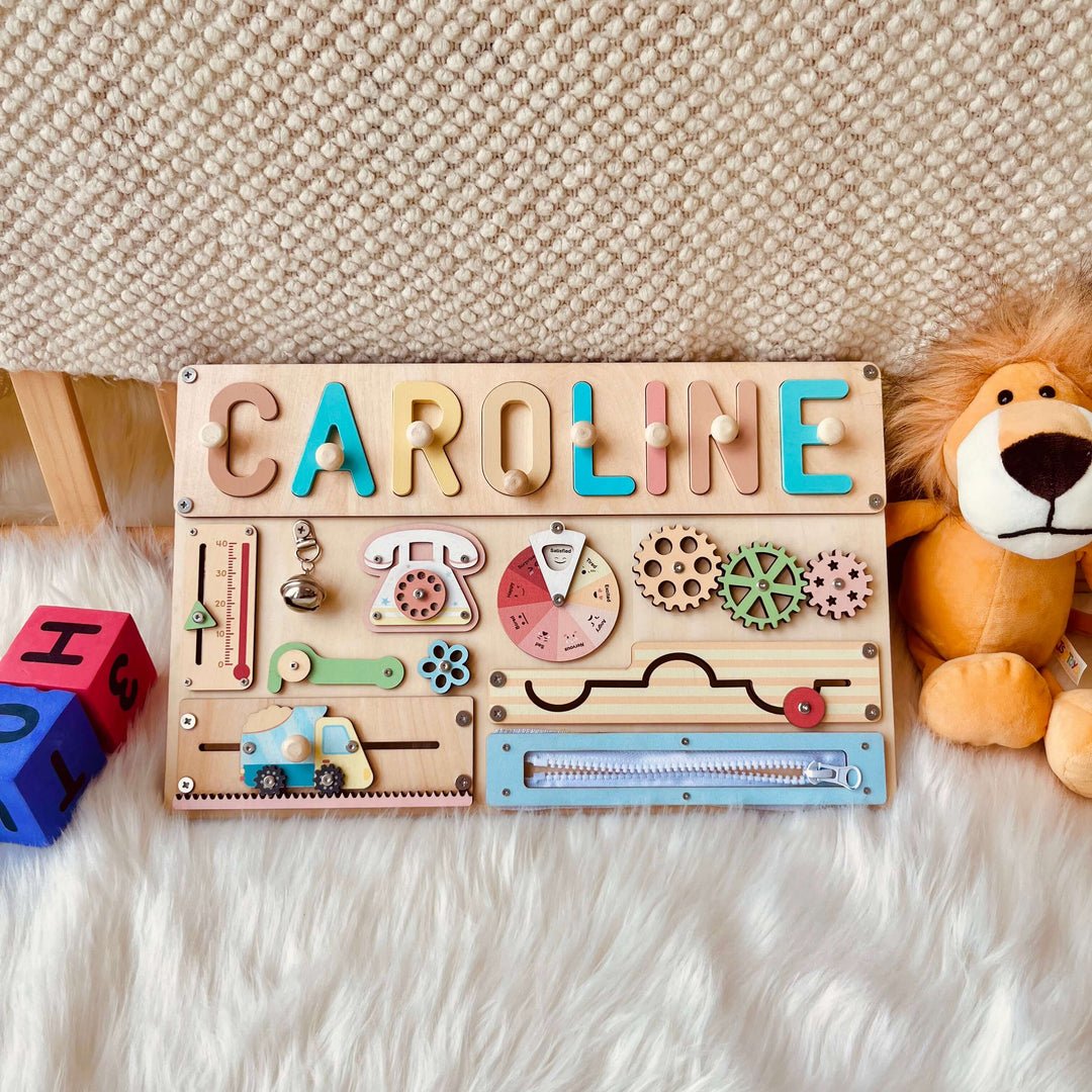 Personalized Montessori Busy Board for Kids