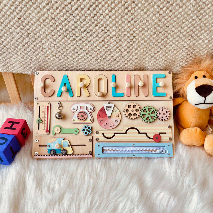 Personalized Montessori Busy Board for Kids