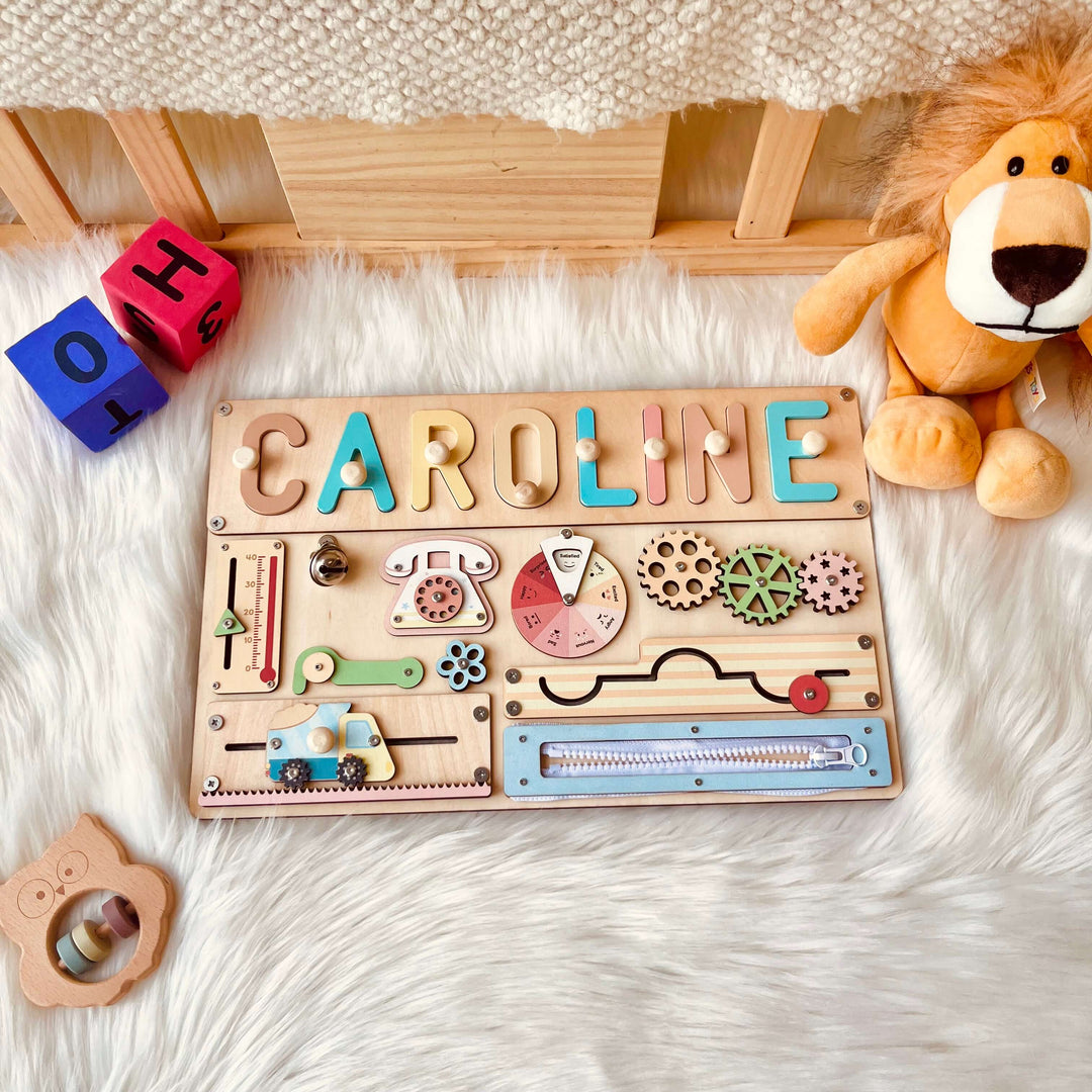 Personalized Montessori Busy Board for Kids