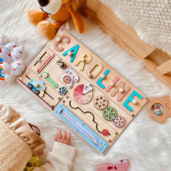 Personalized Montessori Busy Board for Kids