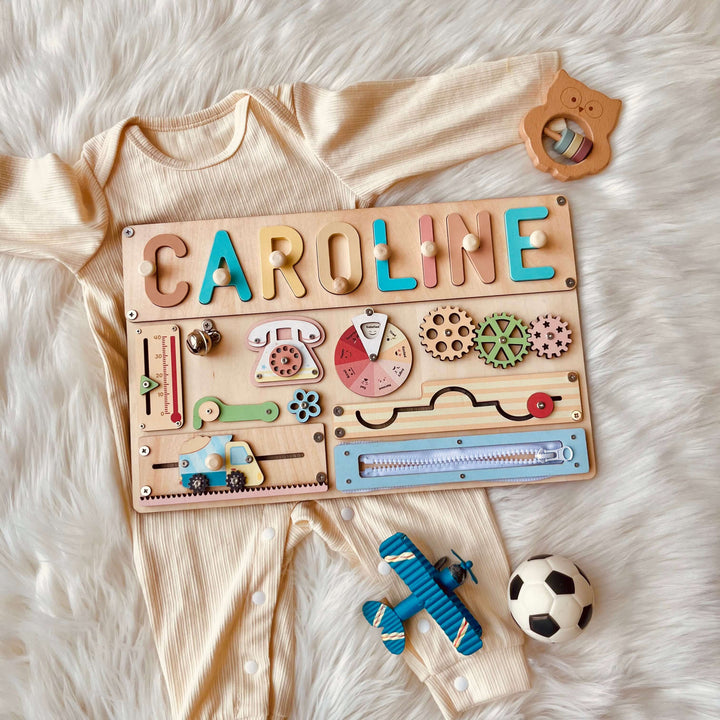 Personalized Montessori Busy Board for Kids
