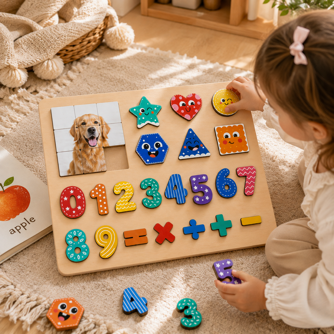 Personalized Photo Shape & Number Puzzle for Kids Woodemon