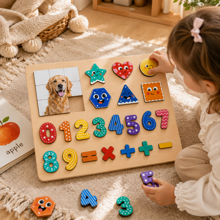 Personalized Photo Shape & Number Puzzle for Kids Woodemon