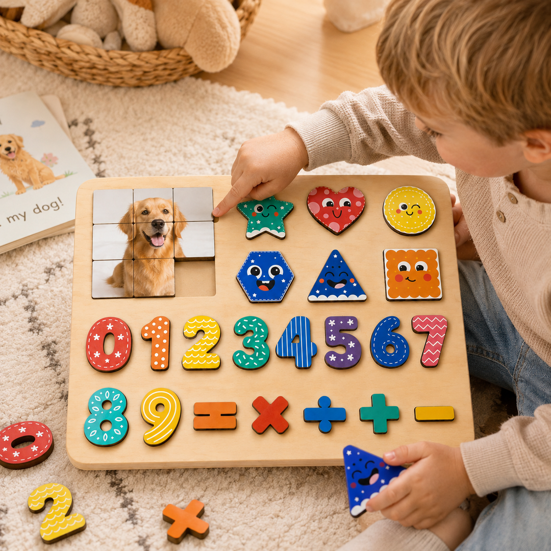 Personalized Photo Shape & Number Puzzle for Kids Woodemon