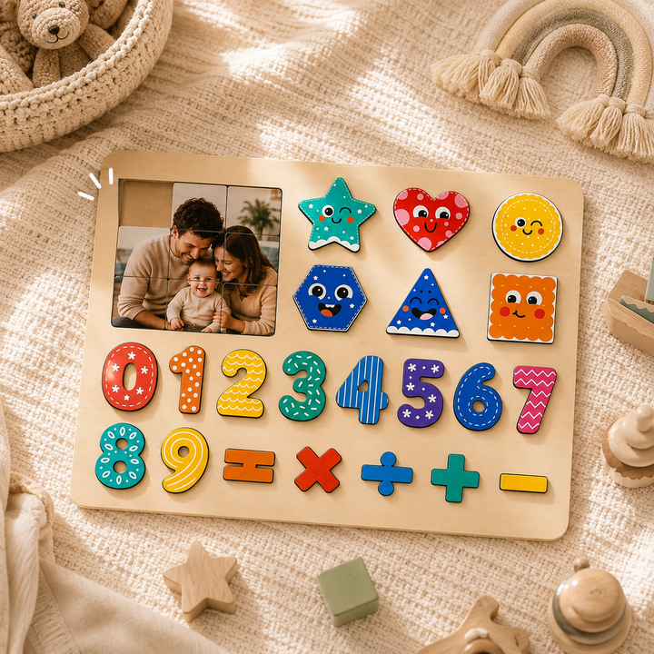 Personalized Photo Shape & Number Puzzle for Kids Woodemon