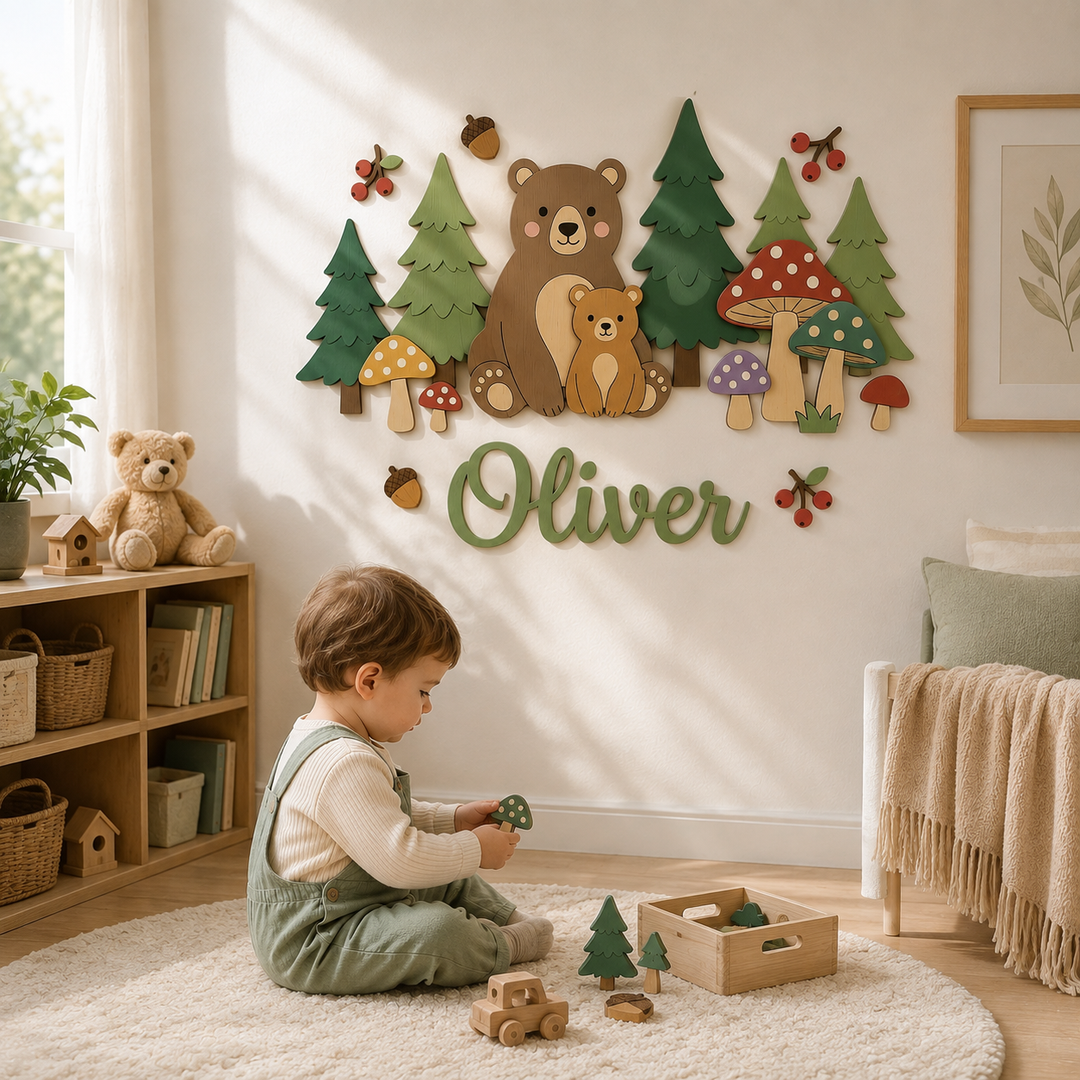 Personalized Wooden Nursery Name Sign – Animal Nursery Name Signs Woodemon