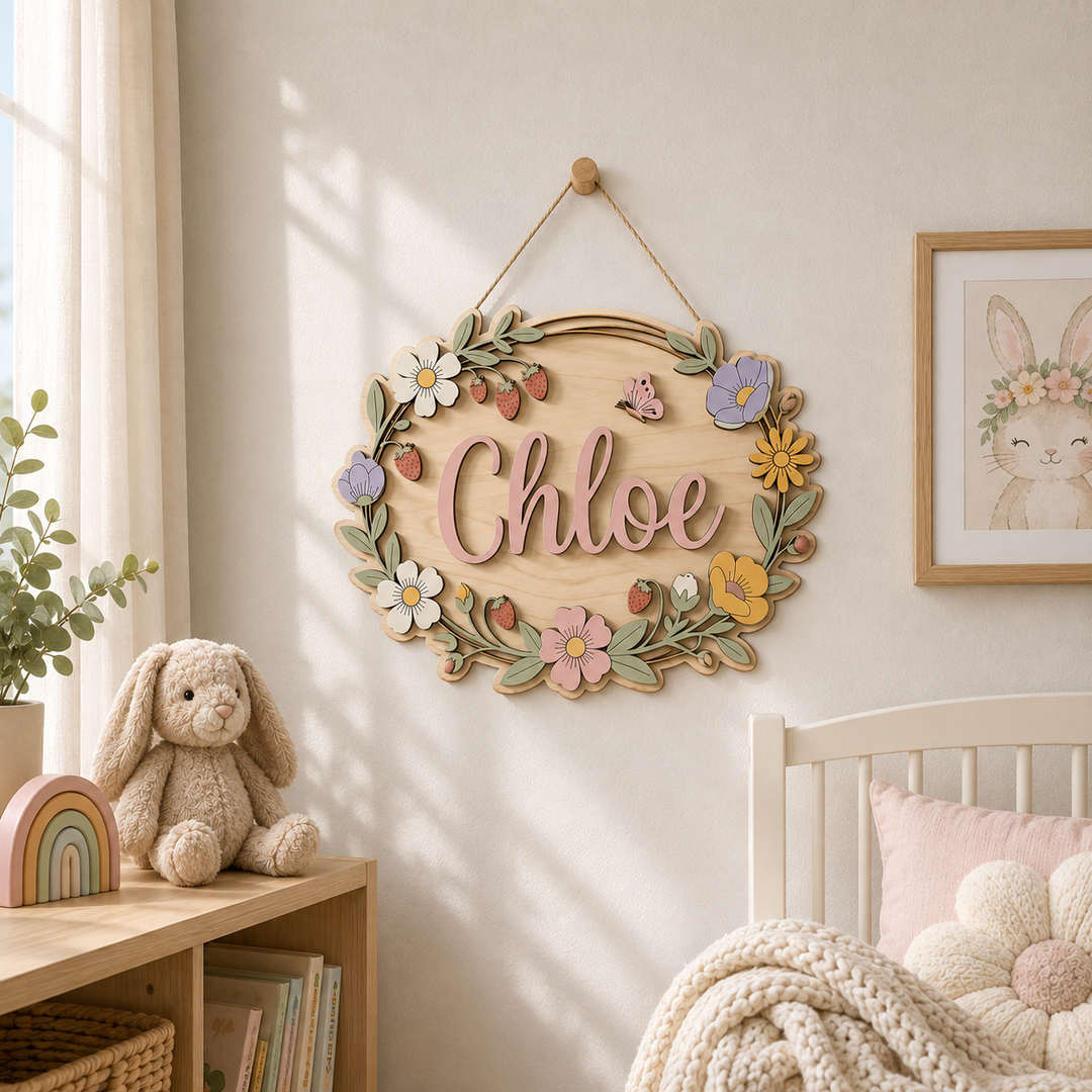 Personalized Kids Name Sign for Door & Wall Woodemon