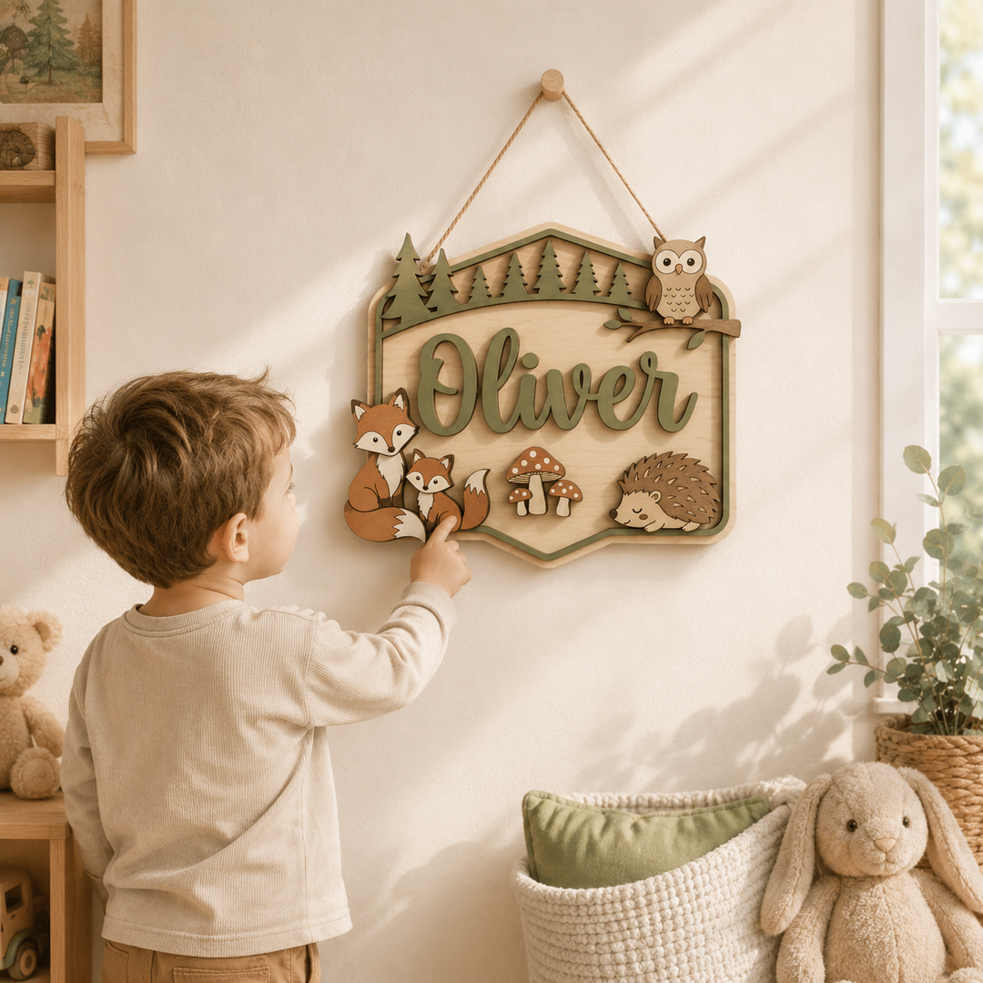 Personalized Kids Name Sign for Door & Wall Woodemon