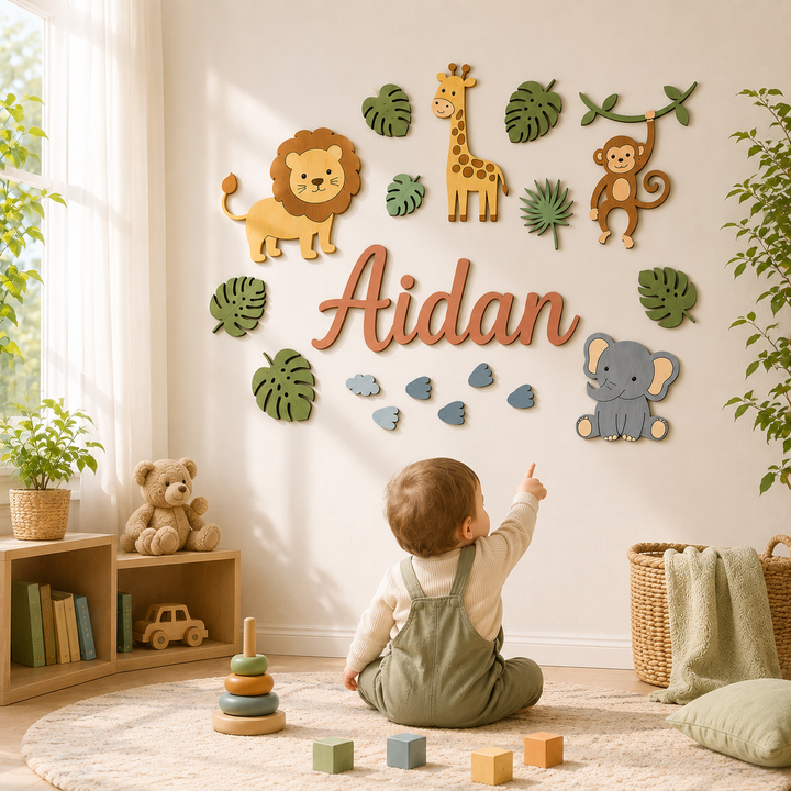 Personalized Wooden Nursery Name Sign Woodemon