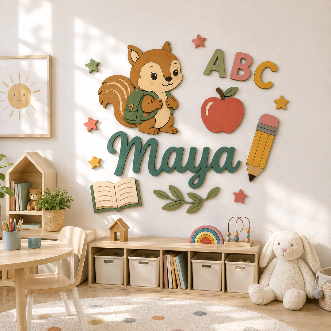 Personalized Back to School Name Sign Woodemon