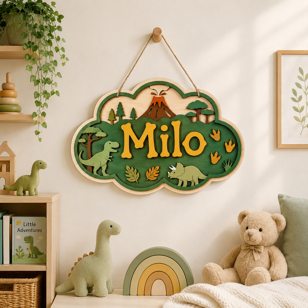 Personalized Kids Name Sign for Door & Wall Woodemon
