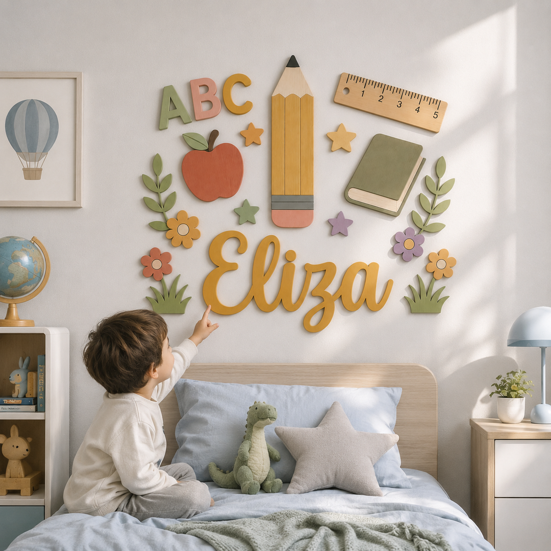 Personalized Back to School Name Sign Woodemon