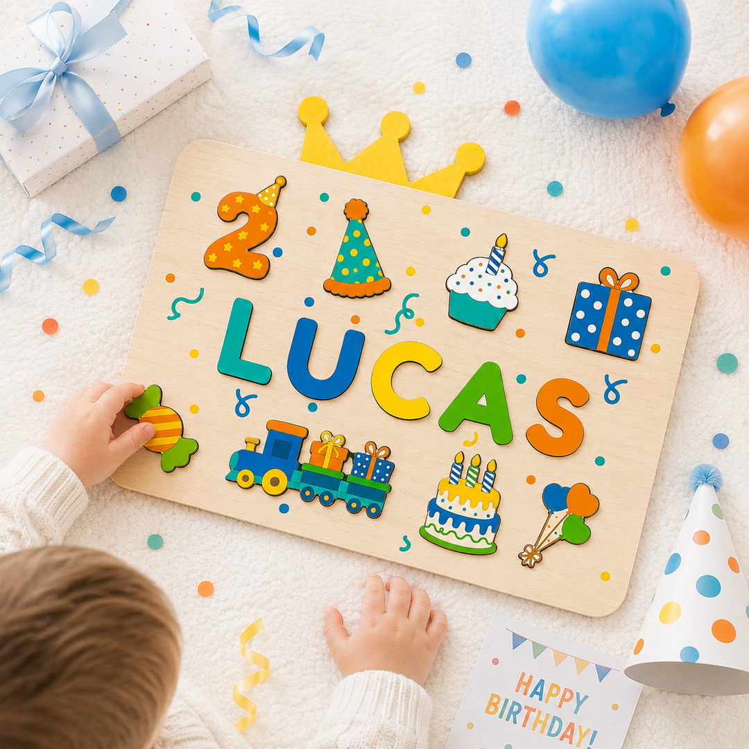 Personalized Birthday Name Puzzle for Kids Woodemon