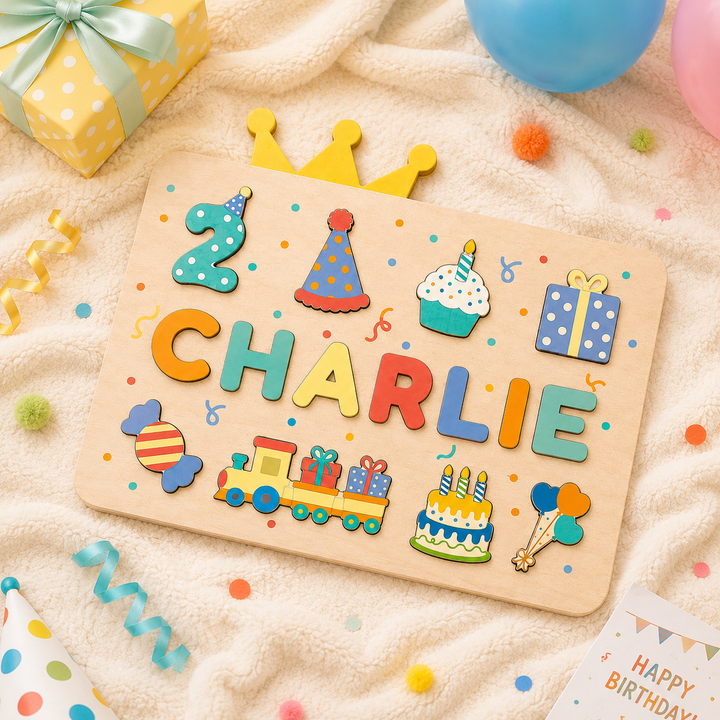 Personalized Birthday Name Puzzle for Kids Woodemon