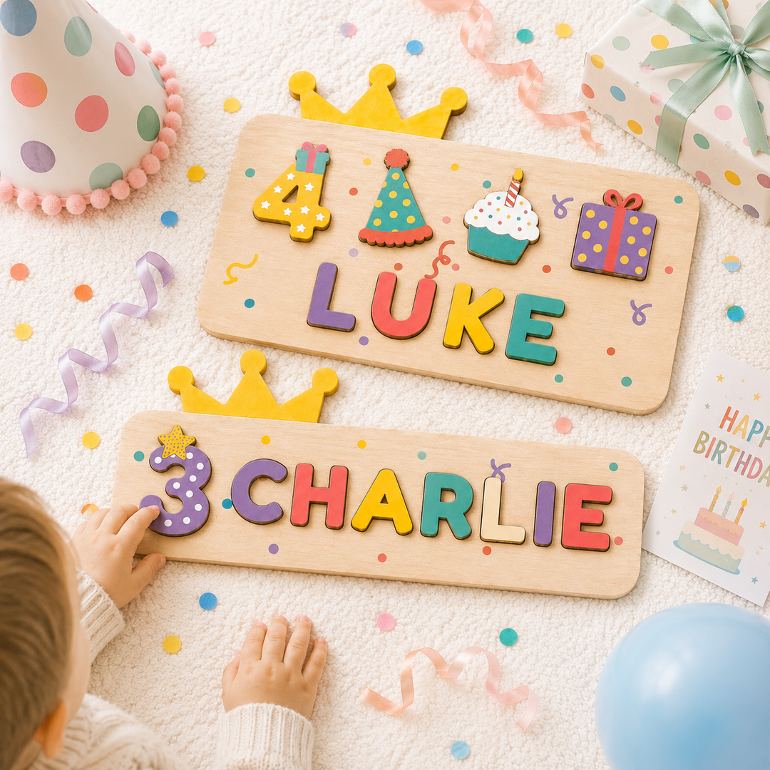 Personalized Birthday Name Puzzle for Kids Woodemon