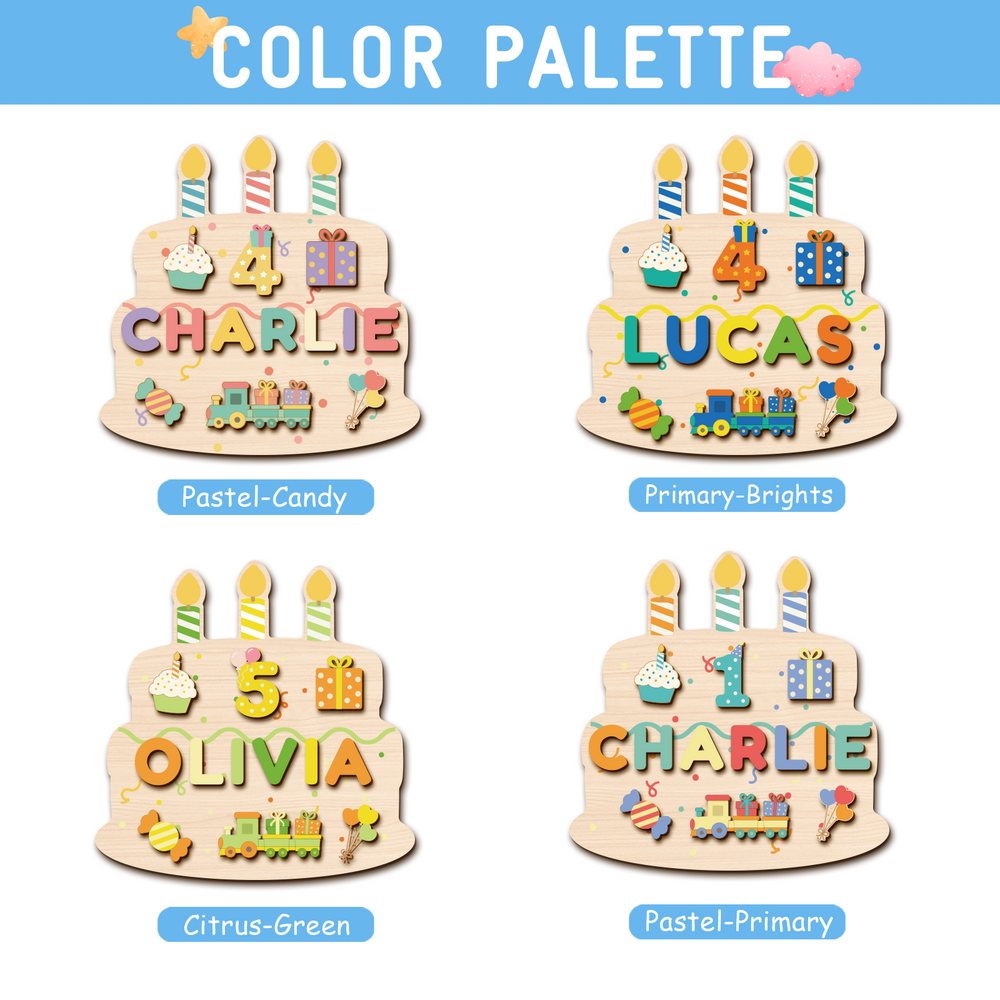 Personalized Birthday Name Puzzle for Kids Woodemon
