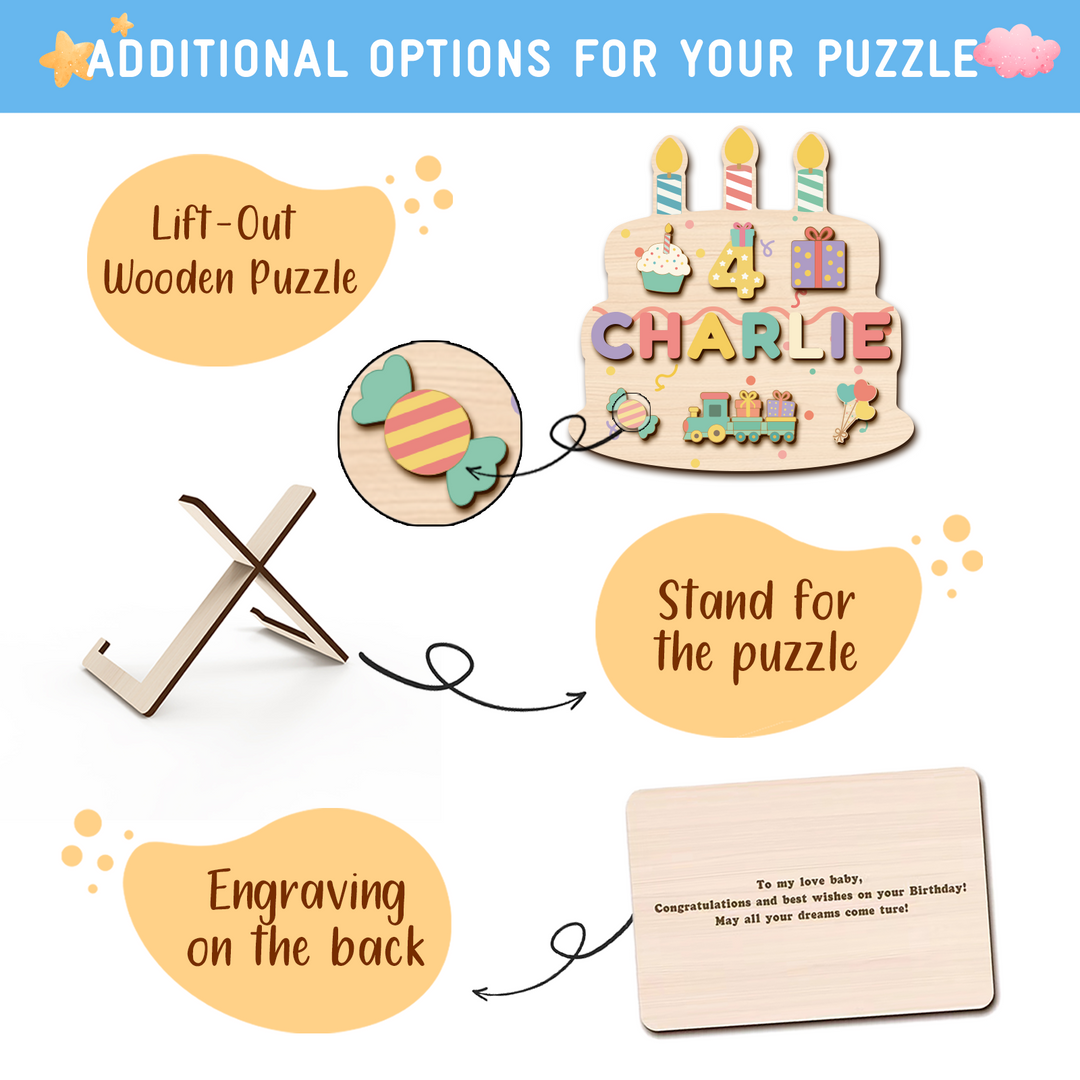 Personalized Birthday Name Puzzle for Kids Woodemon