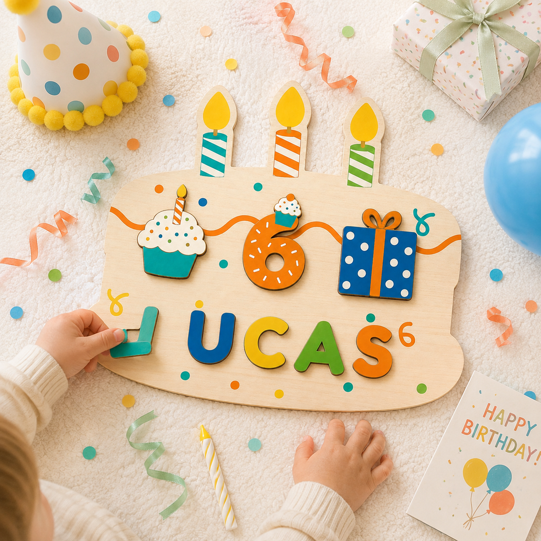 Personalized Birthday Name Puzzle for Kids Woodemon