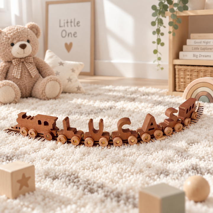 Personalized Wooden Name Train for Kids Woodemon